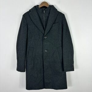 Zara Wool Blend Coat S Gray Longline Jacket Minimalist Preppy Quiet Luxury